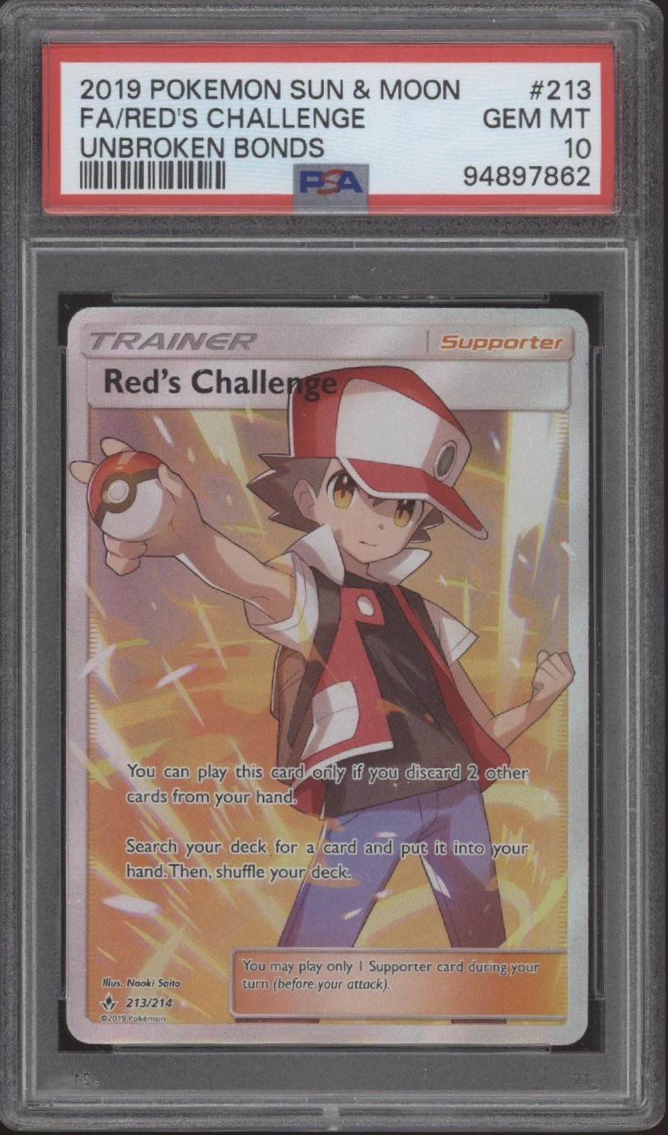 Red's Challenge Pokemon Unbroken Bonds #213 PSA 10 - Collector Store LLC