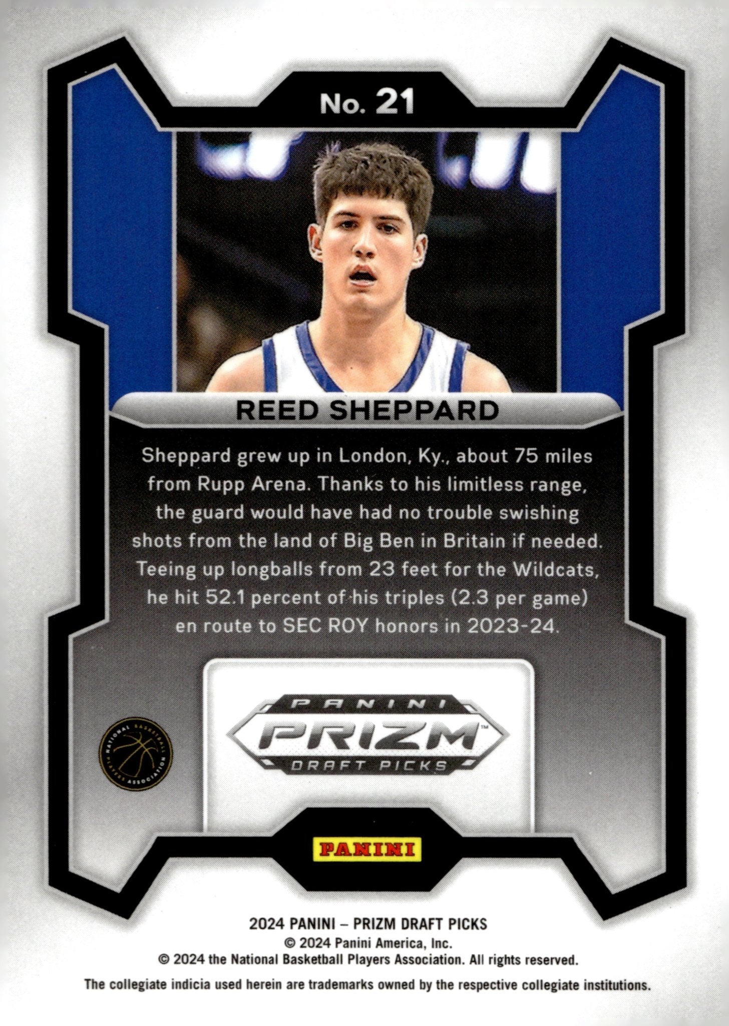 Reed Sheppard 2024 Panini Prizm Draft Picks RC #21 - Collector Store LLC