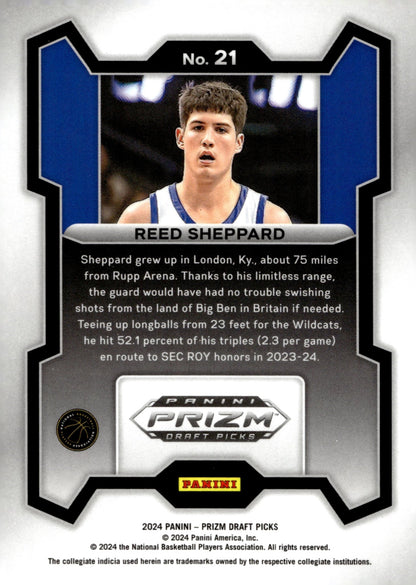 Reed Sheppard 2024 Panini Prizm Draft Picks RC #21 - Collector Store LLC