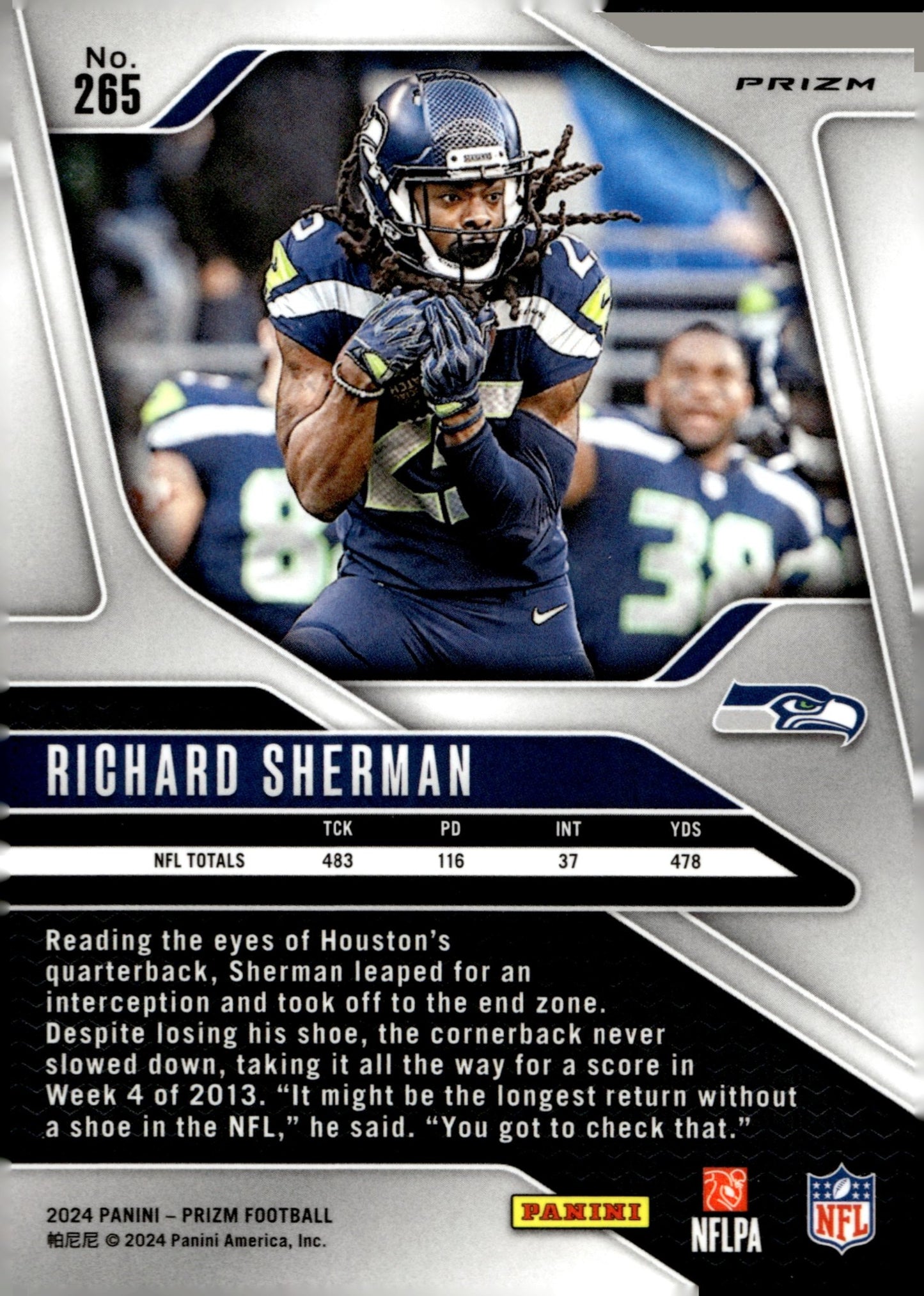 Richard Sherman 2024 Panini Prizm Red White & Blue Prizm #265 #2 - Collector Store LLC