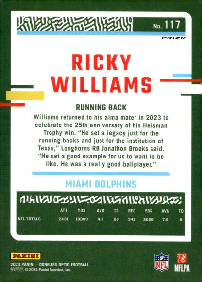 Rickey Williams 2023 Panini Donruss Optic Prizm #117 - Collector Store LLC