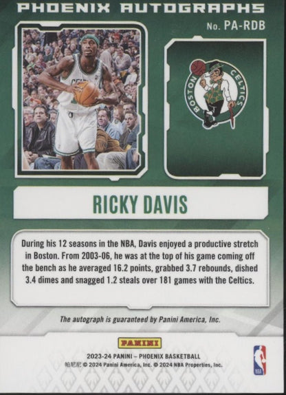 Ricky Davis 2023 - 24 Panini Phoenix Refractor Auto PA - RDB - Collector Store LLC