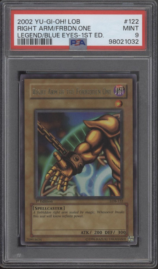 Right Arm of the Forbidden One Yu - Gi - Oh! Legend of Blue Eyes 1st Ed #122 PSA 8 - Collector Store LLC