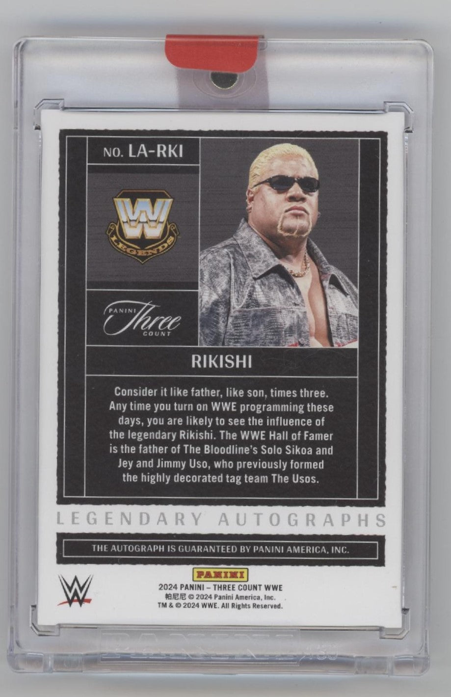 Rikishi 2024 Panini Three Count Legendary Auto 13/99 #LA - RKI - Collector Store LLC