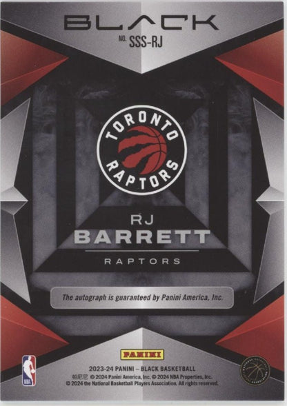 RJ Barrett 2023 - 24 Panini Black Smoke Shows Auto 03/25 #SSS - RJ - Collector Store LLC