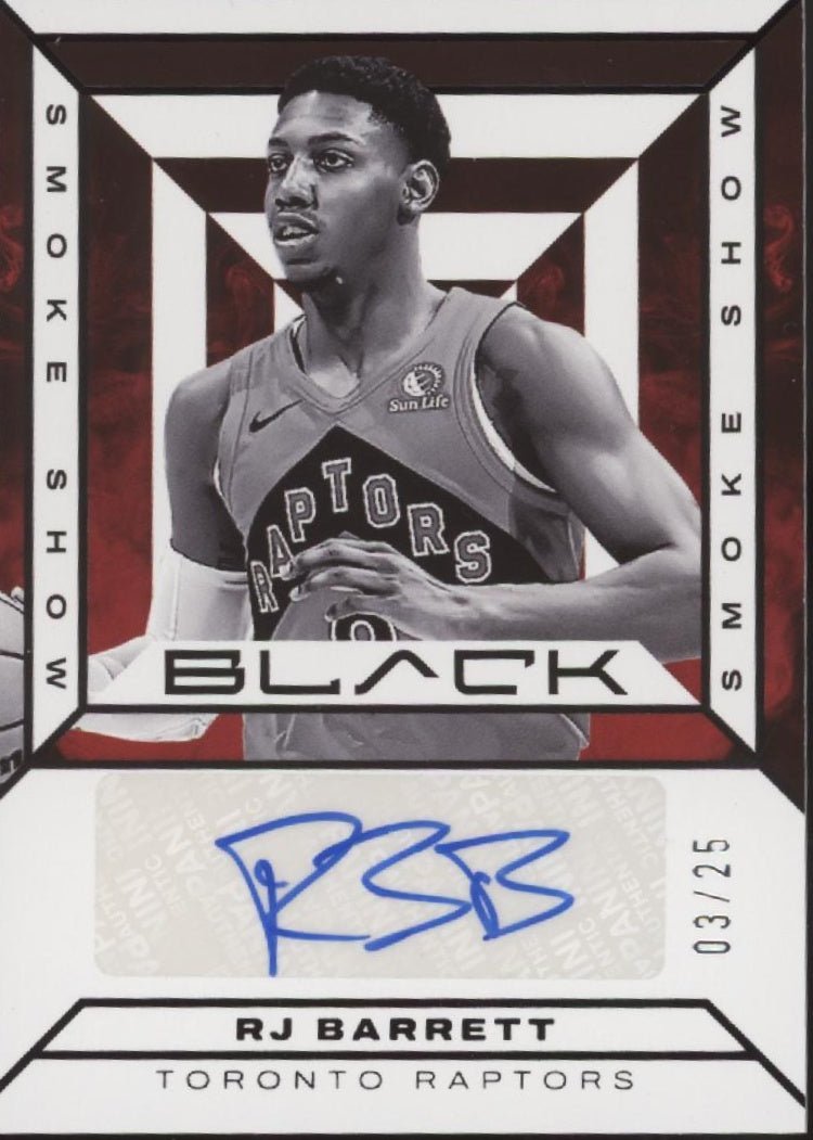 RJ Barrett 2023 - 24 Panini Black Smoke Shows Auto 03/25 #SSS - RJ - Collector Store LLC