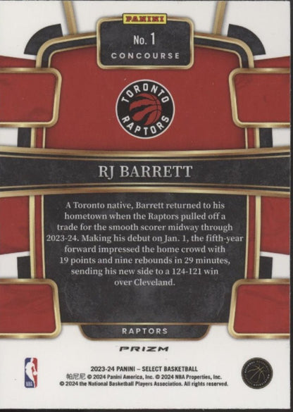 RJ Barrett 2023 - 24 Panini Select Elephant Prizm #1 - Collector Store LLC