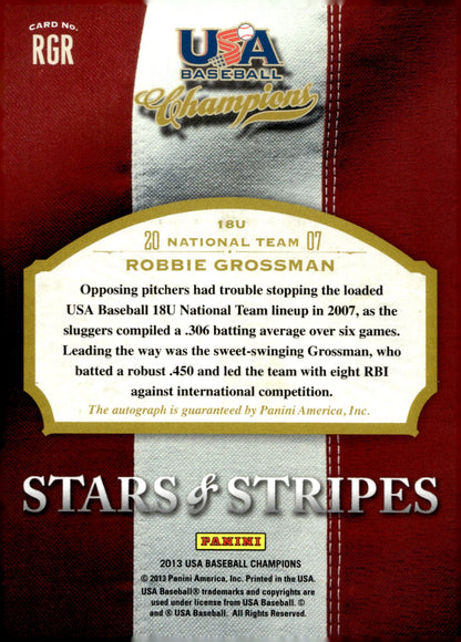 Robbie Grossman 2013 Panini USE Baseball Champions Stars & Stripes Auto 487/999 - Collector Store LLC
