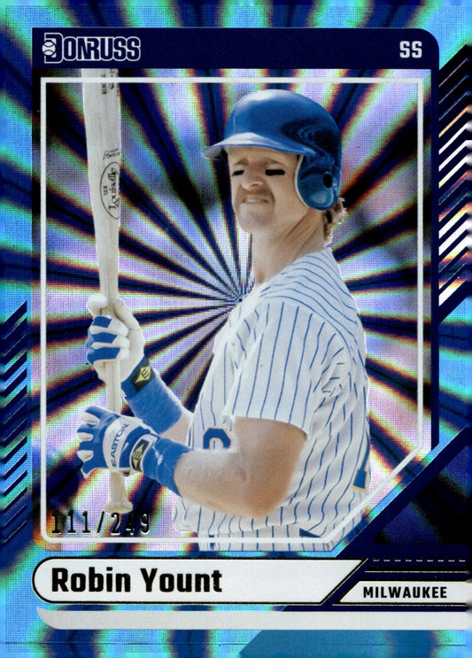 Robin Yount 2024 Panini Donruss Carolina Blue Laser 111/249 #20 - Collector Store LLC