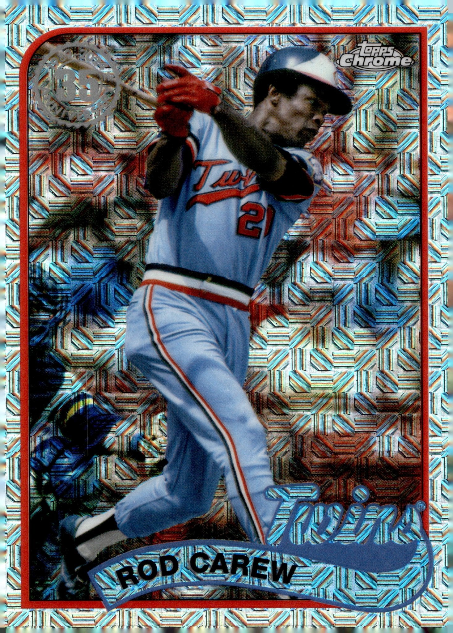 Rod Carew 2024 Topps Chrome 35th Anniversary Mojo Refractor #T89CU - 89 - Collector Store LLC