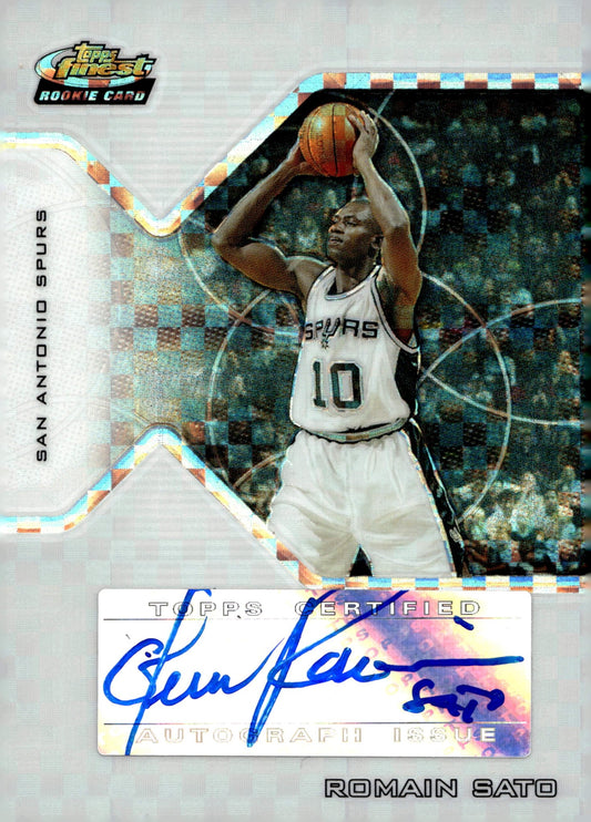 Romain Sato 2004 - 05 Topps Finest Xfractor Refractor RC Auto 121/129 #173 - Collector Store LLC