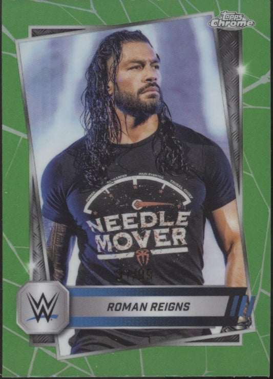 Roman Reigns 2025 Topps Chrome Green Refractor 31/99 3 - Collector Store LLC
