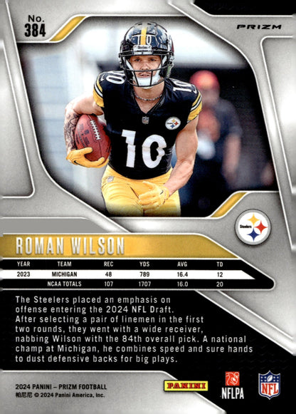 Roman Wilson 2024 Panini Prizm Silver Prizm RC #384 - Collector Store LLC