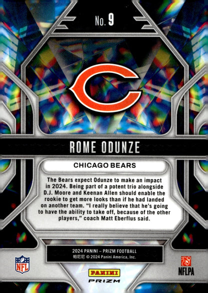 Rome Odunze 2024 Panini Prizm Prizmatic Green Prizm RC #9 #2 - Collector Store LLC