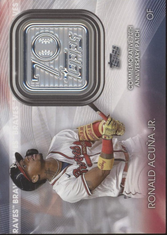 Ronald Acuna Jr. 2021 Topps Update Series 70th Anniversary Logo Patch #T70P - RA - Collector Store LLC
