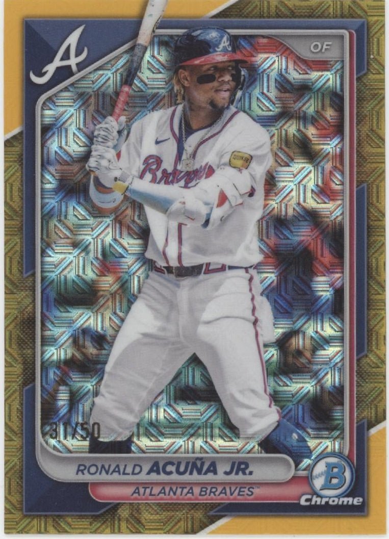 Ronald Acuna Jr. 2024 Bowman Chrome Gold Mojo Refractor 31/50 #29 - Collector Store LLC