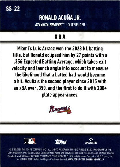 Ronald Acuna Jr. 2024 Topps Significant Statistics #SS - 22 - Collector Store LLC