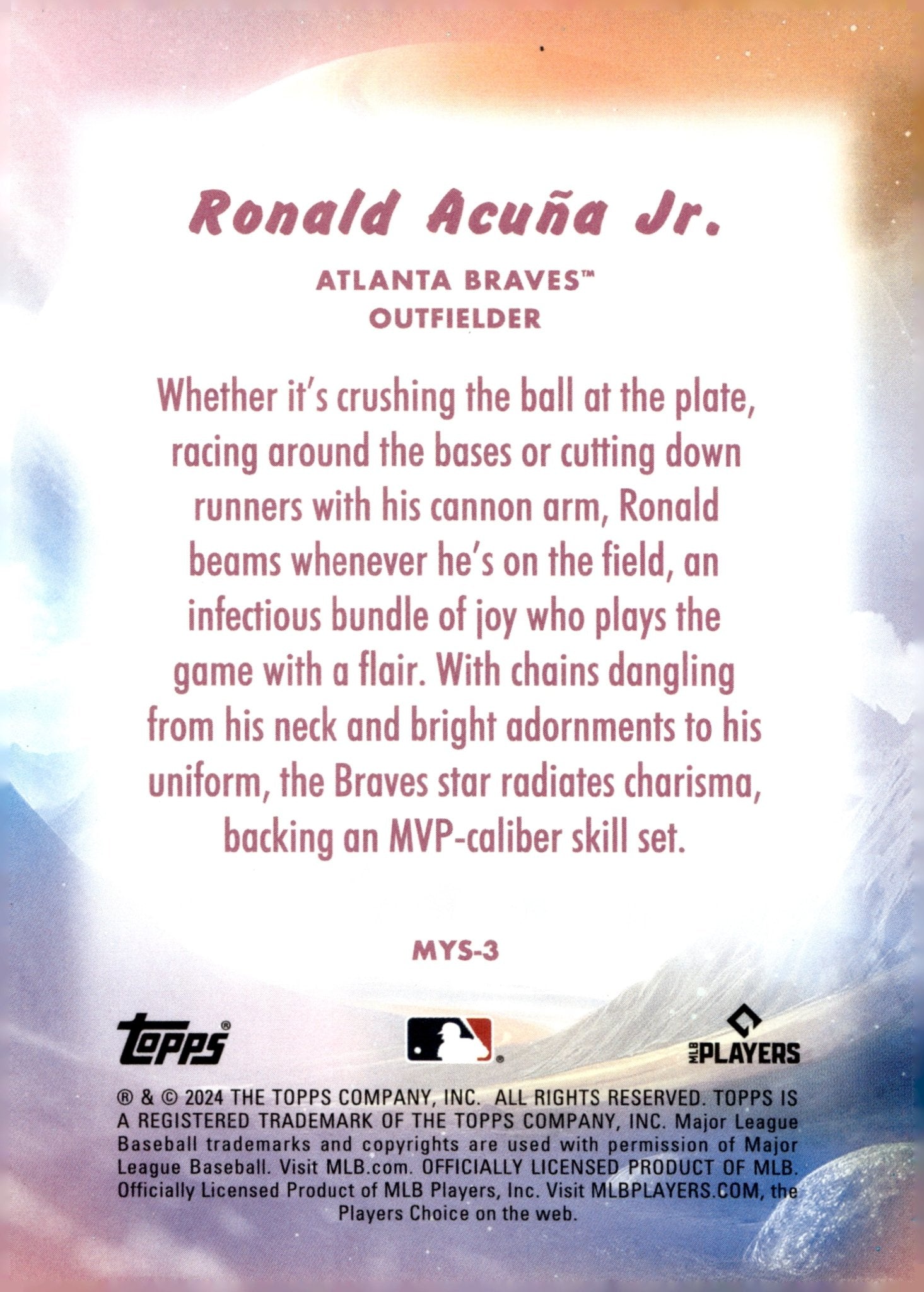 Ronald Acuna Jr. 2024 Topps Update Series Mystical #MYS - 3 - Collector Store LLC