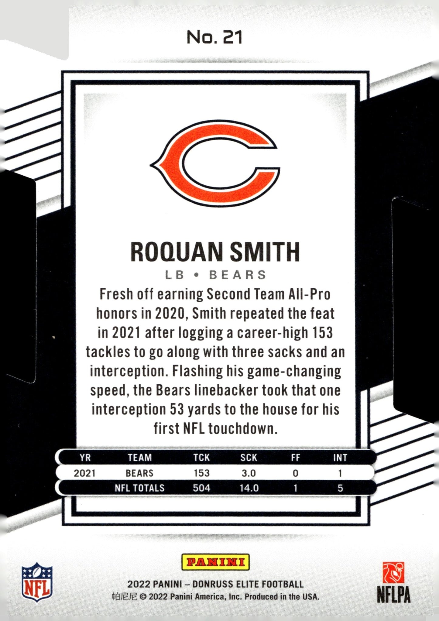 Roquan Smith 2022 Panini Donruss Elite Die - Cut Aspirations Red 23/24 #21 - Collector Store LLC