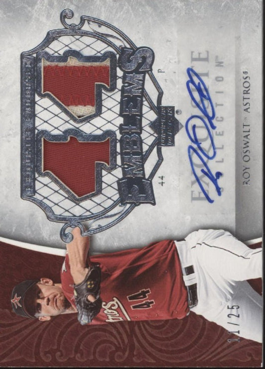 Roy Oswalt 2006 Upper Deck Exquisite Collection Emblems Swatch Auto 11/25 #EE - RO - Collector Store LLC