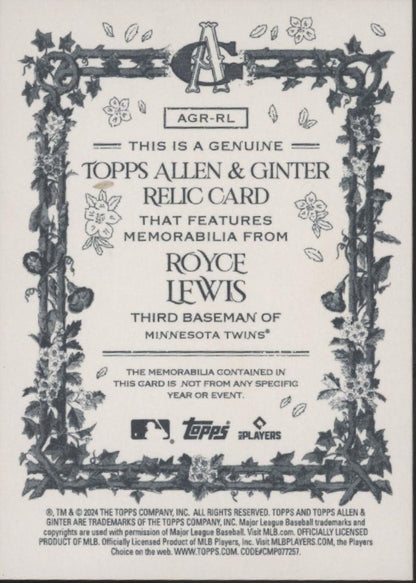 Royce Lewis 2024 Topps Allen & Ginter Relic #AGR - RL - Collector Store LLC