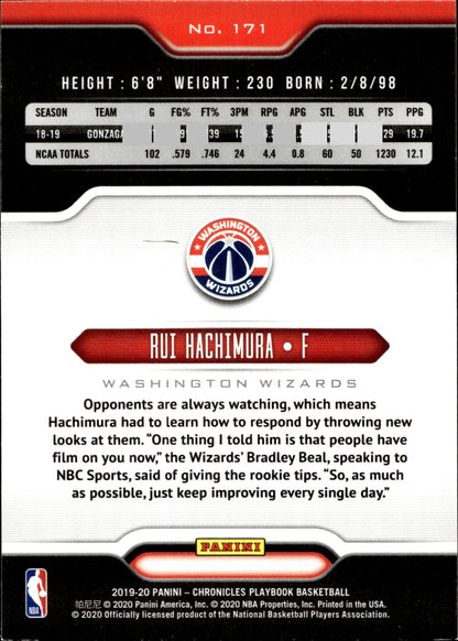 Rui Hachimura 2019 - 20 Panini Chronicles Playbook RC #171 #1 - Collector Store LLC