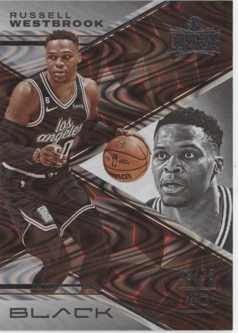 Russell Westbrook 2022 - 23 Panini Black 09/75 #25 - Collector Store LLC