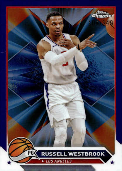 Russell Westbrook 2024 Topps Chrome Purple Refractor 104/349 #110 - Collector Store LLC