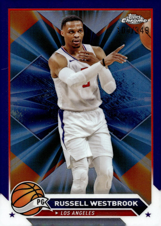 Russell Westbrook 2024 Topps Chrome Purple Refractor 104/349 #110 - Collector Store LLC
