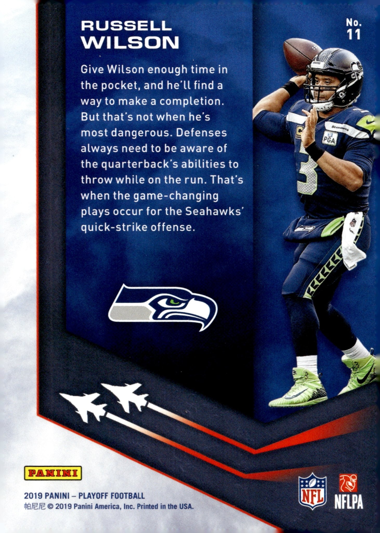 Russell Wilson 2019 Panini Playoff Air Command #11 - Collector Store LLC