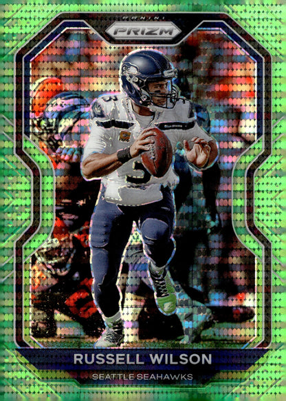 Russell Wilson 2020 Panini Prizm Neon Green Pulsar Prizm #294 - Collector Store LLC