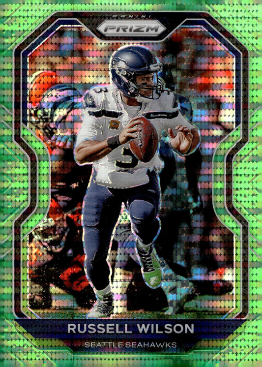 Russell Wilson 2020 Panini Prizm Neon Green Pulsar Prizm #294 - Collector Store LLC