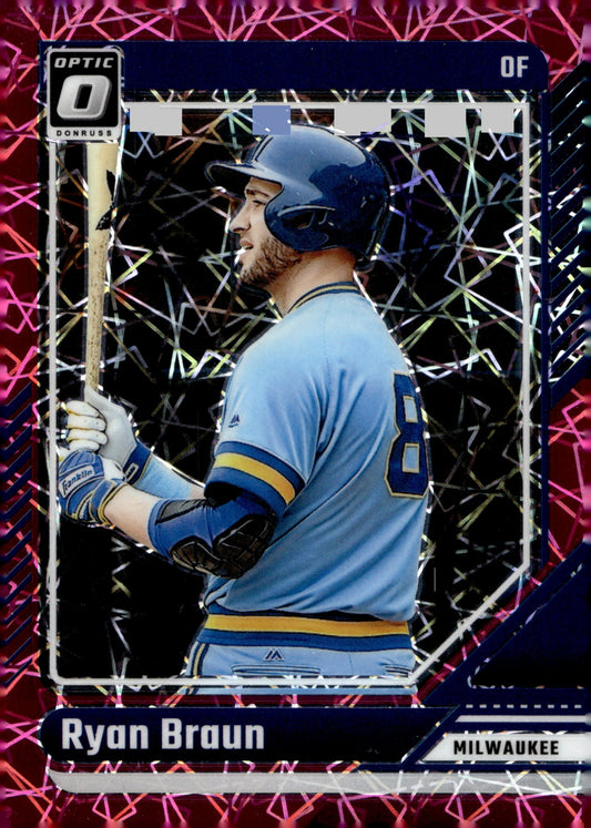 Ryan Braun 2024 Panini Donrus sOptic Pink Lazer Prizm 44/73 #86 - Collector Store LLC