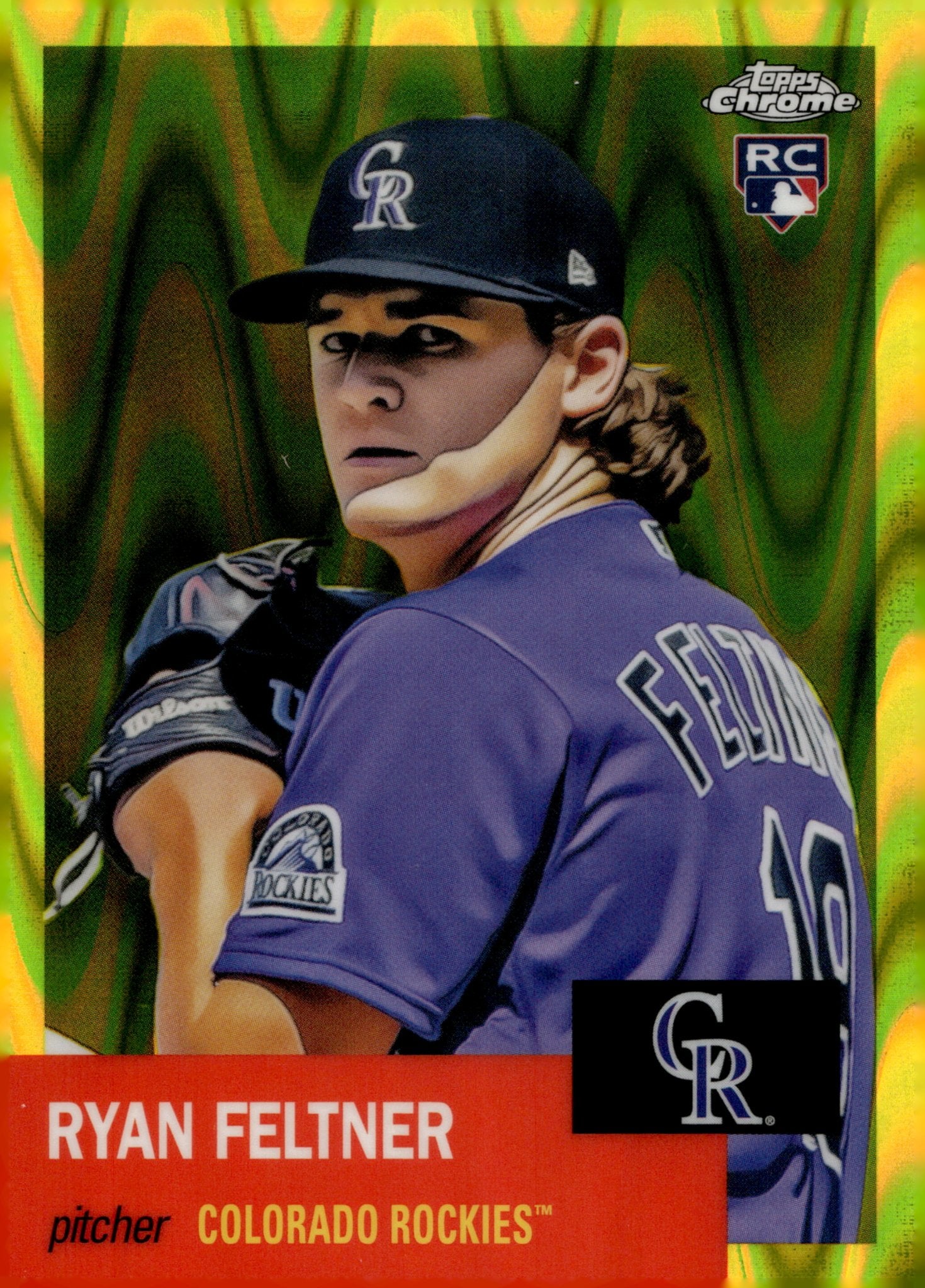 Ryan Feltner 2022 Topps Chrome Platinum Yellow Ray Wave Refractor RC 065/250 - Collector Store LLC