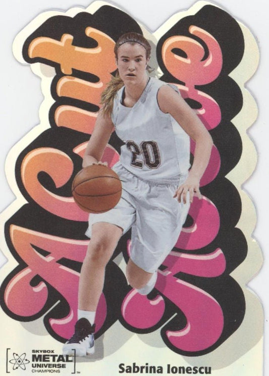 Sabrina Ionescu 2021 Skybox Metal Universe Champions A Cut Above Die - Cut #ACA - 4 - Collector Store LLC