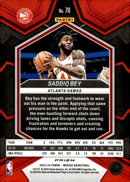 Saddiq Bey 2023 - 24 Panini Mosaic Prizm #70 - Collector Store LLC