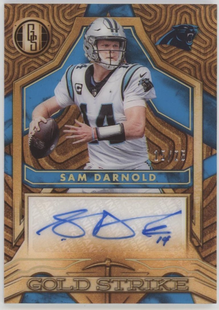 Sam Darnold 2022 Panini Gold Standard Gold Strike Auto 15/25 #GS - SDA - Collector Store LLC