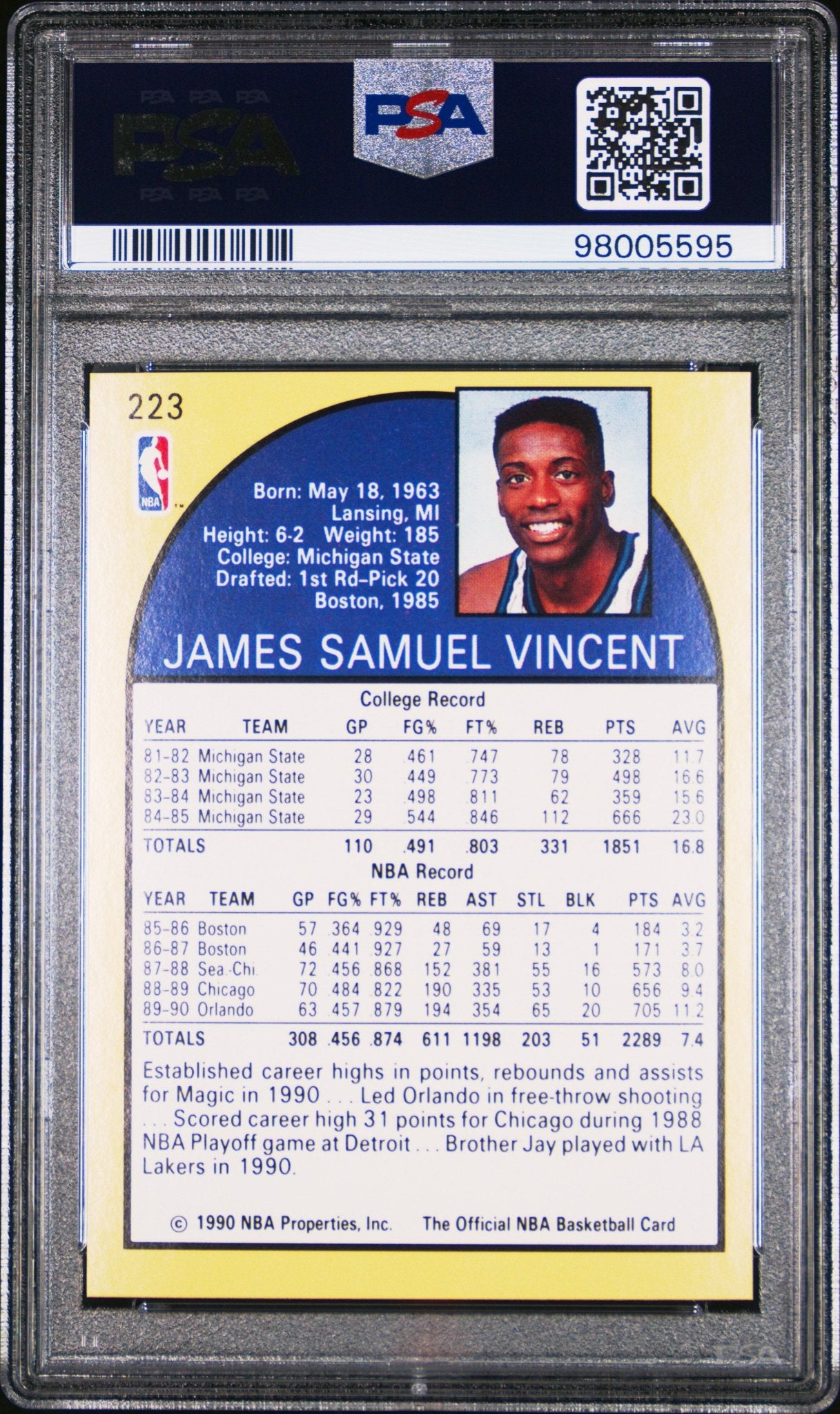 Sam Vincent 1990 Hoops Shows Michael Jordan #223 PSA 8 - Collector Store LLC