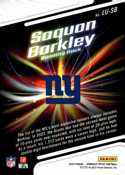 Saquon Barkley 2023 Panini Donruss Optic Light It Up! #LU - SB - Collector Store LLC