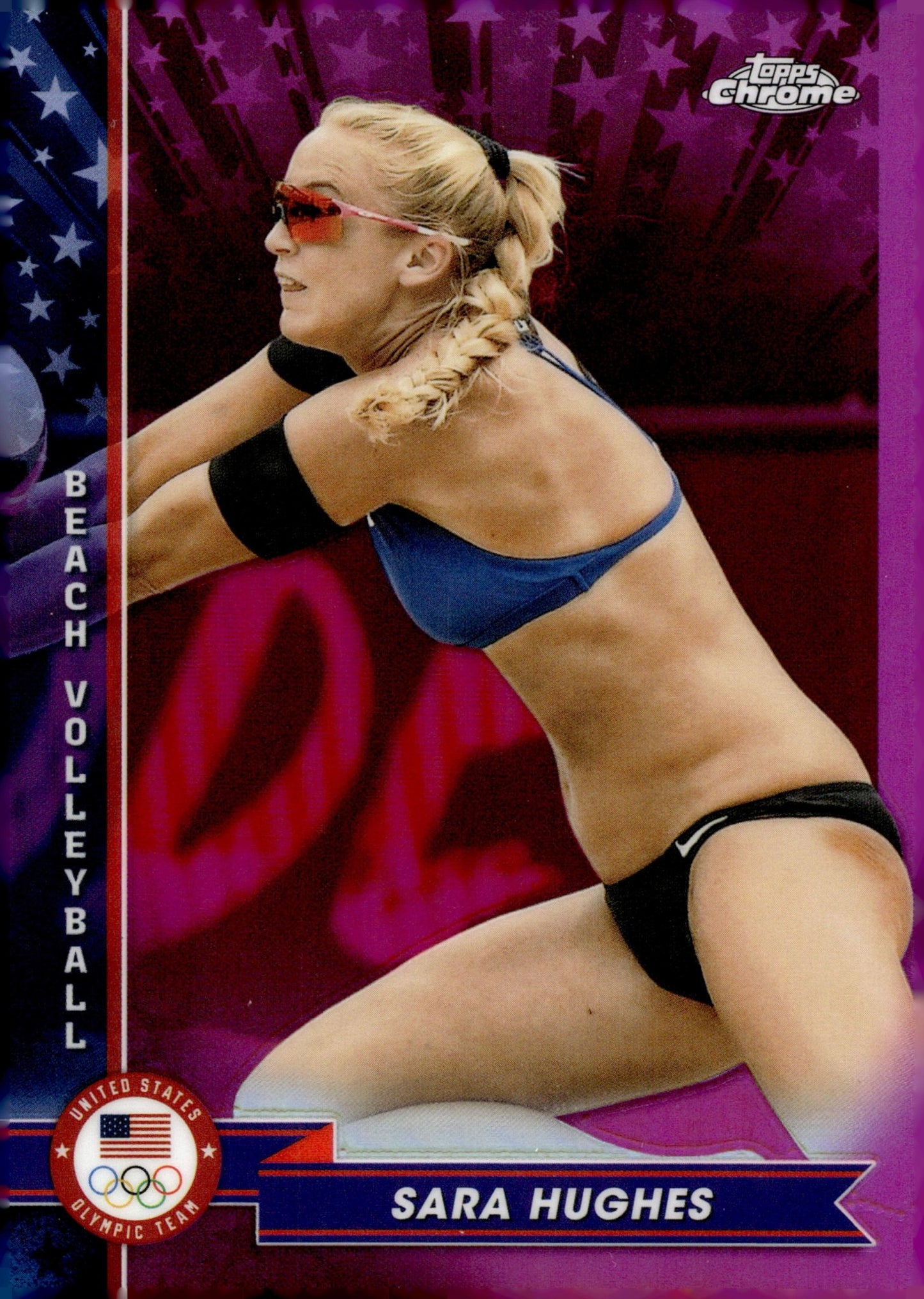 Sara Hughes 2024 Chrome US Olympic & Paralympic Hopefuls Pink Refractor #73 - Collector Store LLC