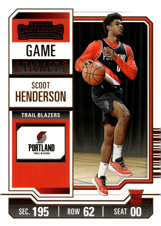 Scoot Henderson 2023 - 24 Panini Contenders Game Ticket RC #27 - Collector Store LLC