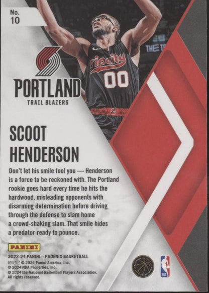 Scoot Henderson 2023 - 24 Panini Phoenix Instant Phenom Purple Atomic Refractor RC - Collector Store LLC