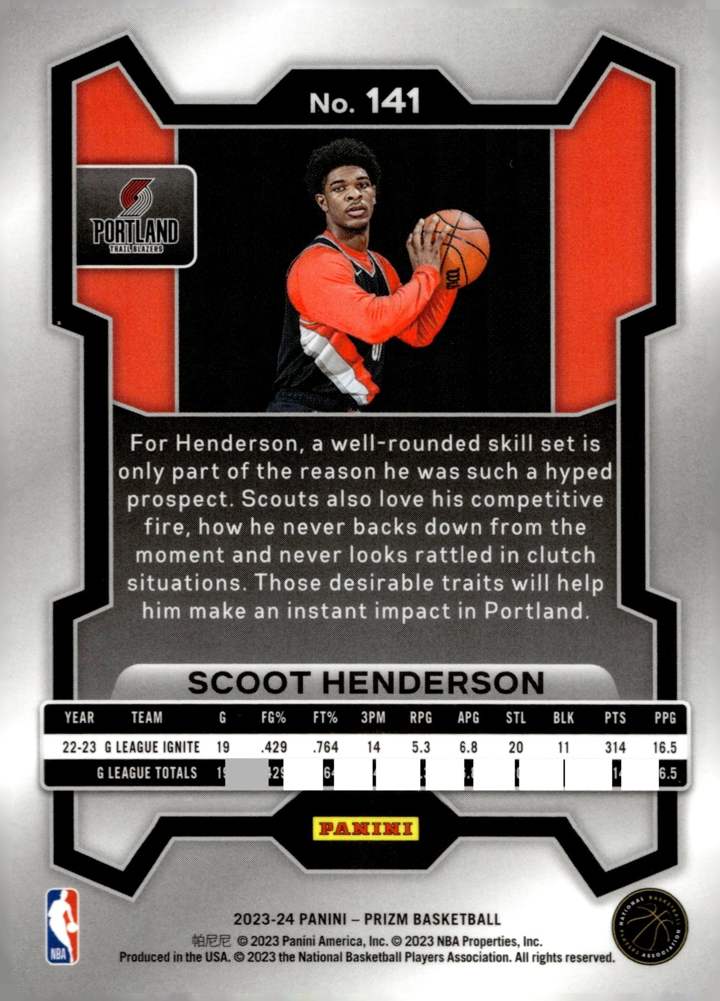 Scoot Henderson 2024 Panini Prizm Draft Picks RC #141 #1 - Collector Store LLC