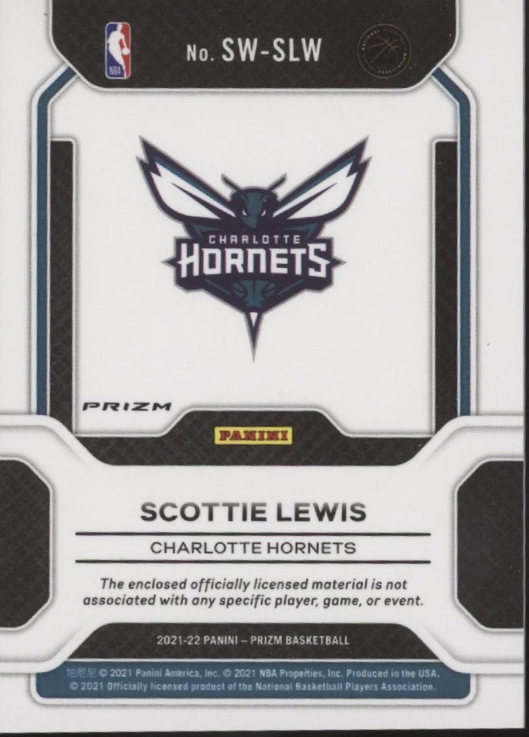 Scottie Lewis 2021 - 22 Prizm Sensational Orange Ice Prizm Swatch RC #SW - SLW - Collector Store LLC