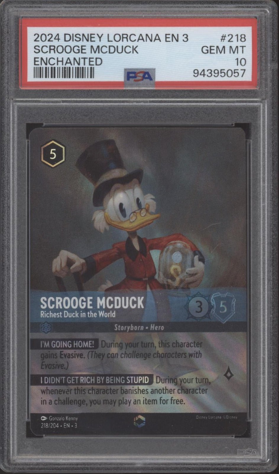 Scrooge McDuck Disney Lorcana Into the Inklands Enchanted #218 PSA 10 - Collector Store LLC