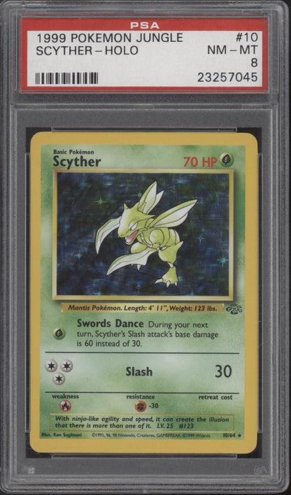 Scyther Pokemon Jungle Holo 10 PSA 8 - Collector Store LLC