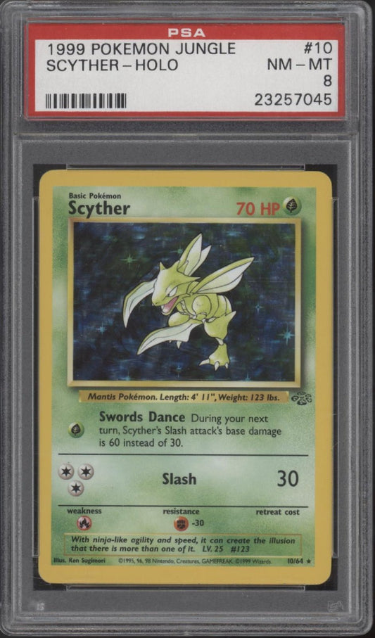 Scyther Pokemon Jungle Holo 10 PSA 8 - Collector Store LLC