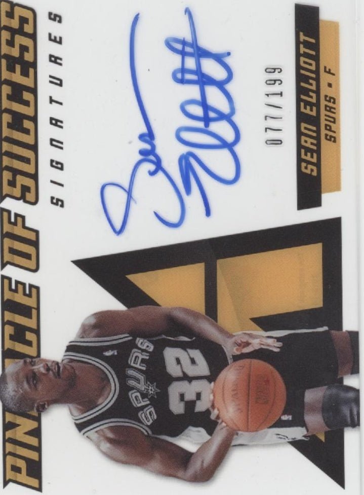 Sean Elliott 2013 - 14 Panini Pinnacle of Success Clear Auto 077/199 #9 - Collector Store LLC