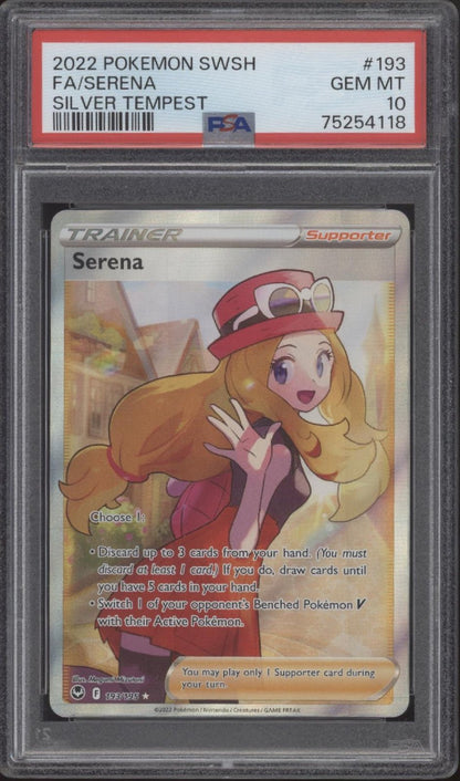 Serena Pokemon Silvery Tempest Full Art #193 PSA 10 - Collector Store LLC