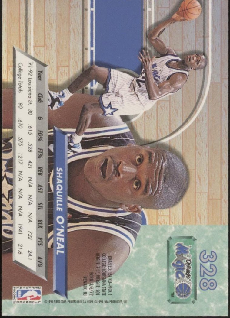 Shaquille O'Neal 1992 - 93 Fleer Ultra RC #328 #3 - Collector Store LLC